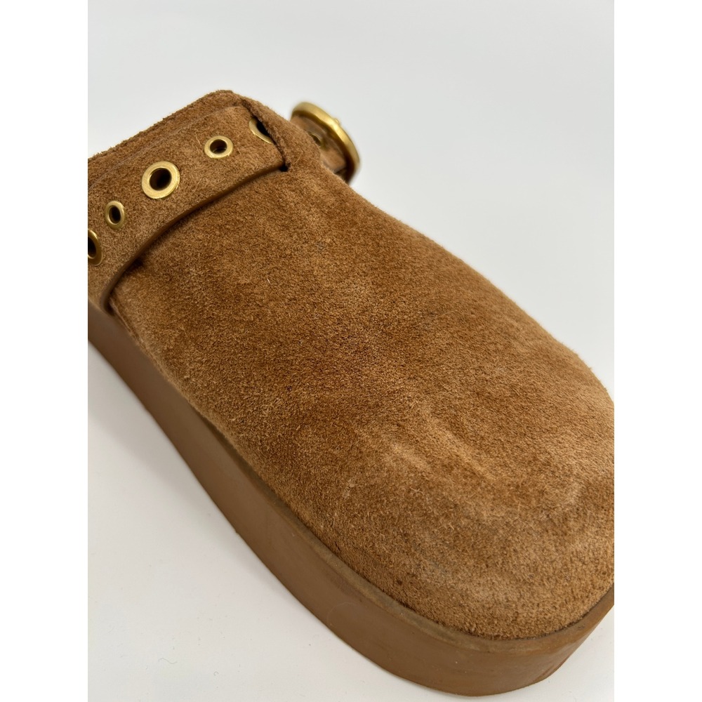 Rag & Bone Ansley Suede Platform Clogs Brown Buckle Mules Lug Sole Womens SZ 8 - Picture 16 of 16